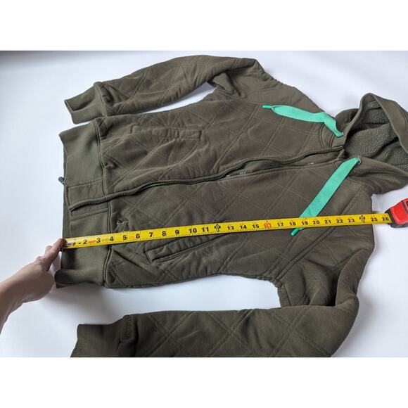 Under Armour Woman's Sz MStorm Green Full Zip Hoodie Semi Fitted Sherpa Lined... - Picture 8 of 12